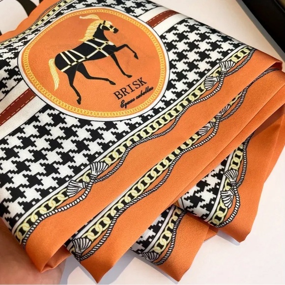 Houndstooth Print Skinny Classic Scarf - Picture 2 of 5